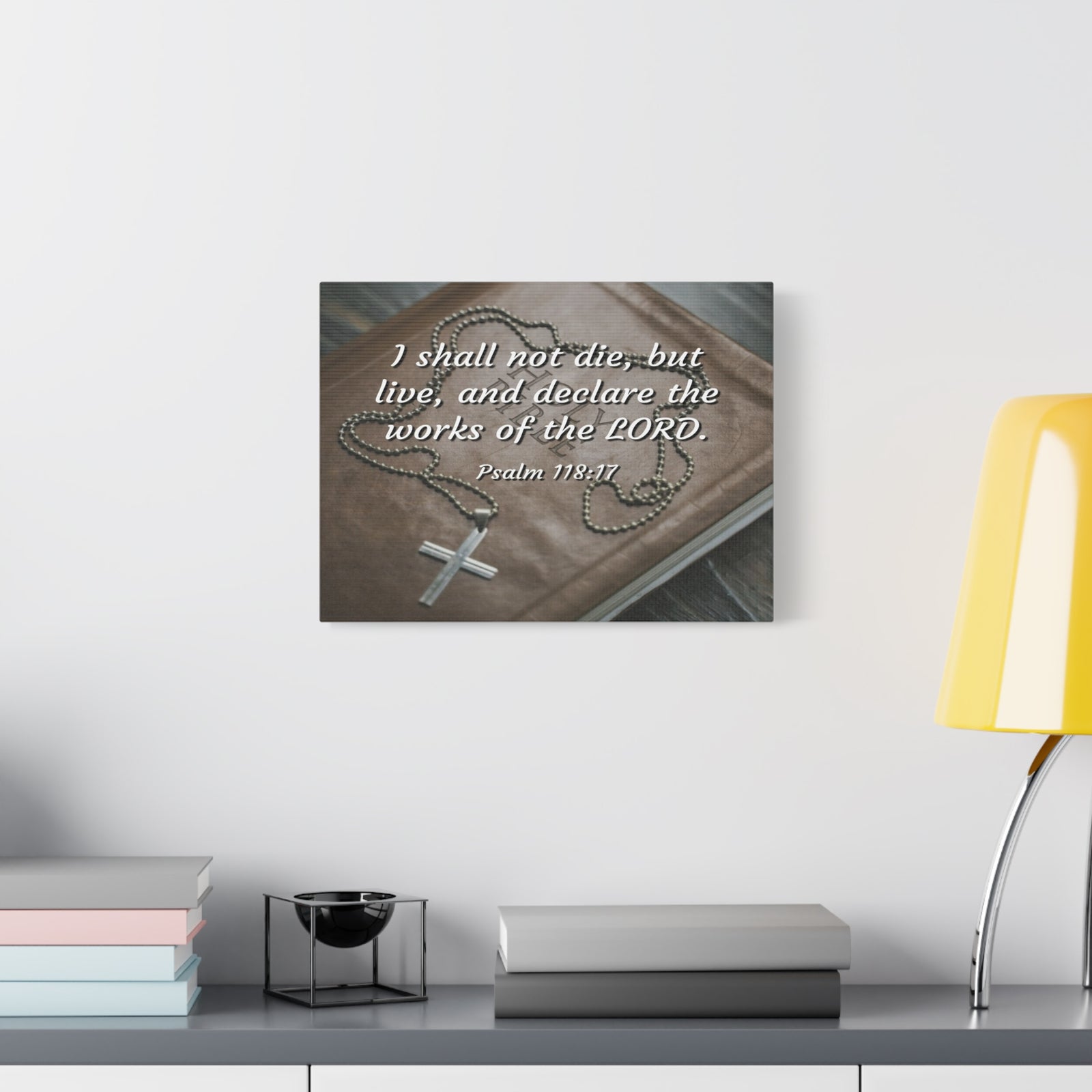 Scripture Canvas Declare The Works Psalm 118:17 Christian Wall Art Bible Verse Print Ready to Hang-Express Your Love Gifts