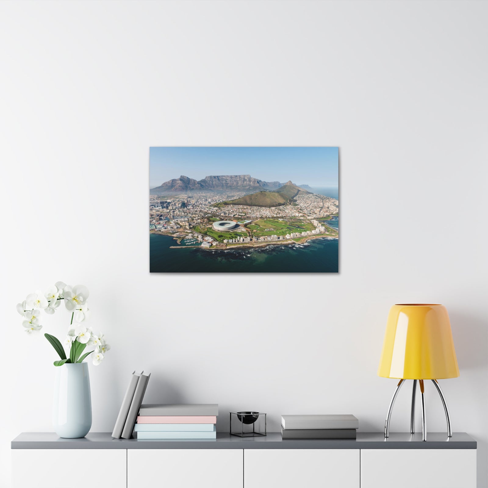 Cape Town Daytime Skyline Canvas Artwork High-Quality Breathtaking Stunning Cityscape for Home Decor Ready to Hang-Express Your Love Gifts