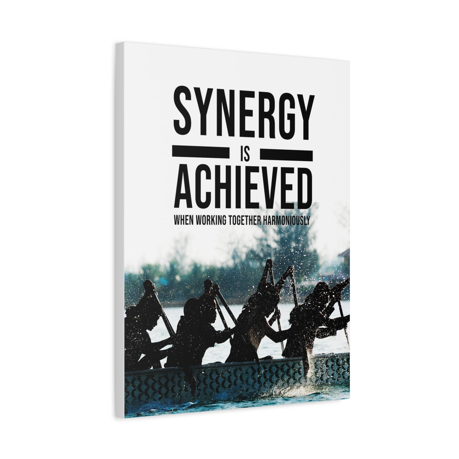Synergy is Achieved Motivational Printed On Ready To Hang Stretched Canvas Wall Art-Express Your Love Gifts