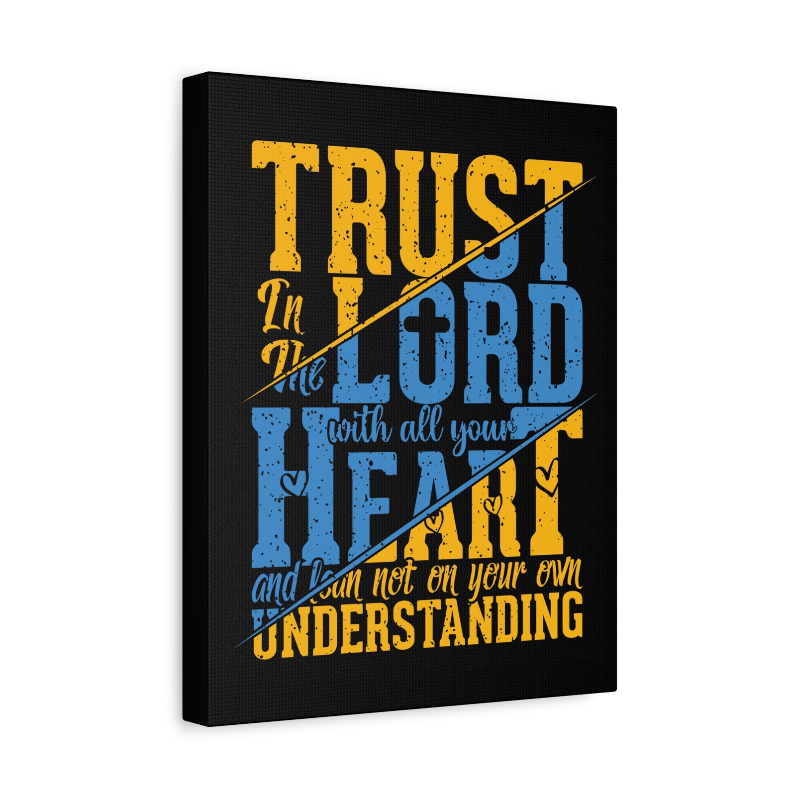 Scripture Canvas All Your Heart Psalm 23:4 Christian Wall Art Bible Verse Print Ready to Hang-Express Your Love Gifts