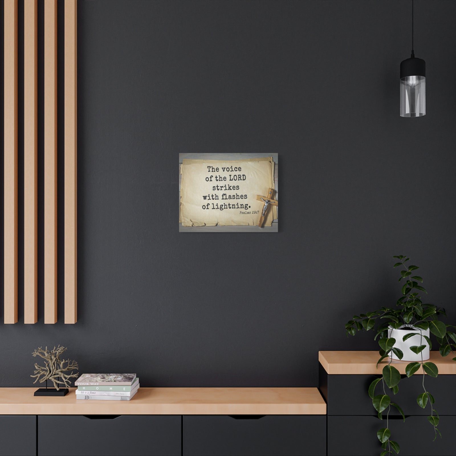 Scripture Walls Voice Of The Lord Psalms 29:7 Bible Verse Canvas Christian Wall Art Ready to Hang-Express Your Love Gifts