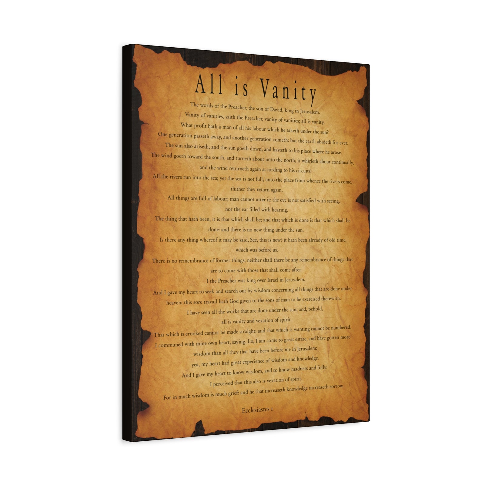Scripture Walls All is Vanity Ecclesiastes 1 Bible Verse Canvas Christian Wall Art Ready to Hang-Express Your Love Gifts