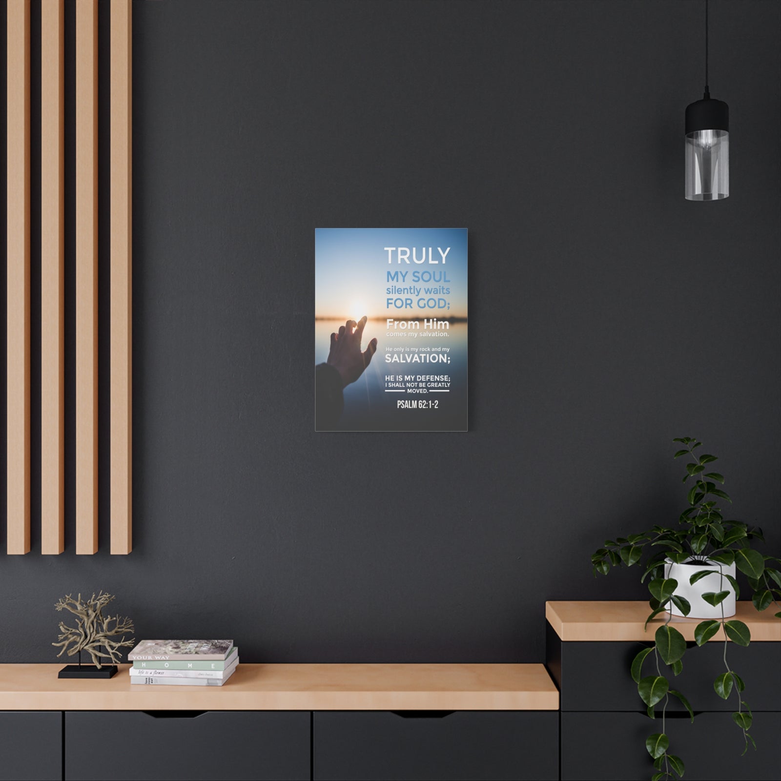 Scripture Walls My Defense Psalm 62:1-2 Christian Wall Art Bible Verse Print Ready to Hang-Express Your Love Gifts