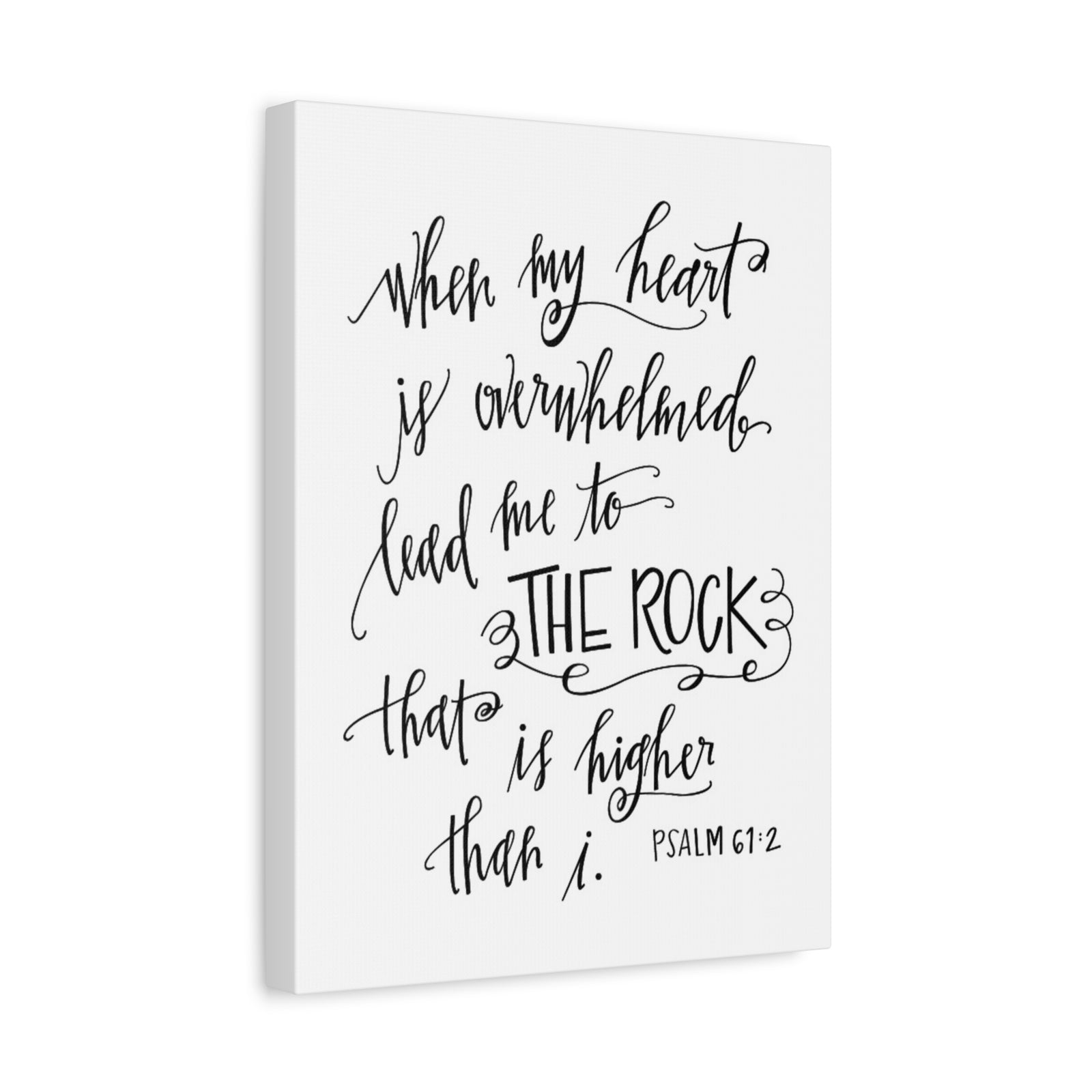 Scripture Canvas Higher Than I Psalm 61:2 Christian Wall Art Bible Verse Print Ready to Hang-Express Your Love Gifts