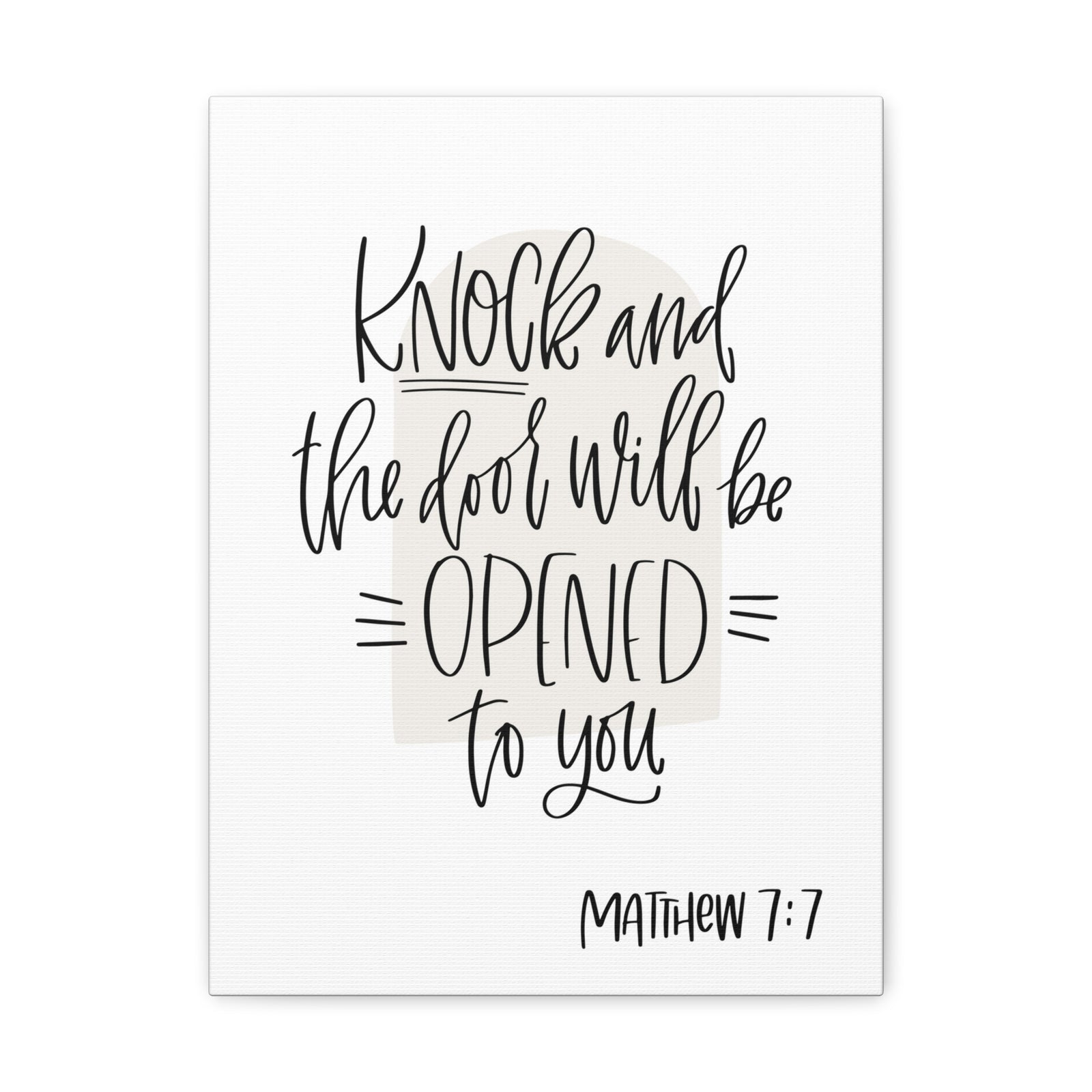 Scripture Walls Knock The Door And Will Be Opened To You Matthew 7:7 Bible Verse Canvas Christian Wall Art Ready To Hang-Express Your Love Gifts