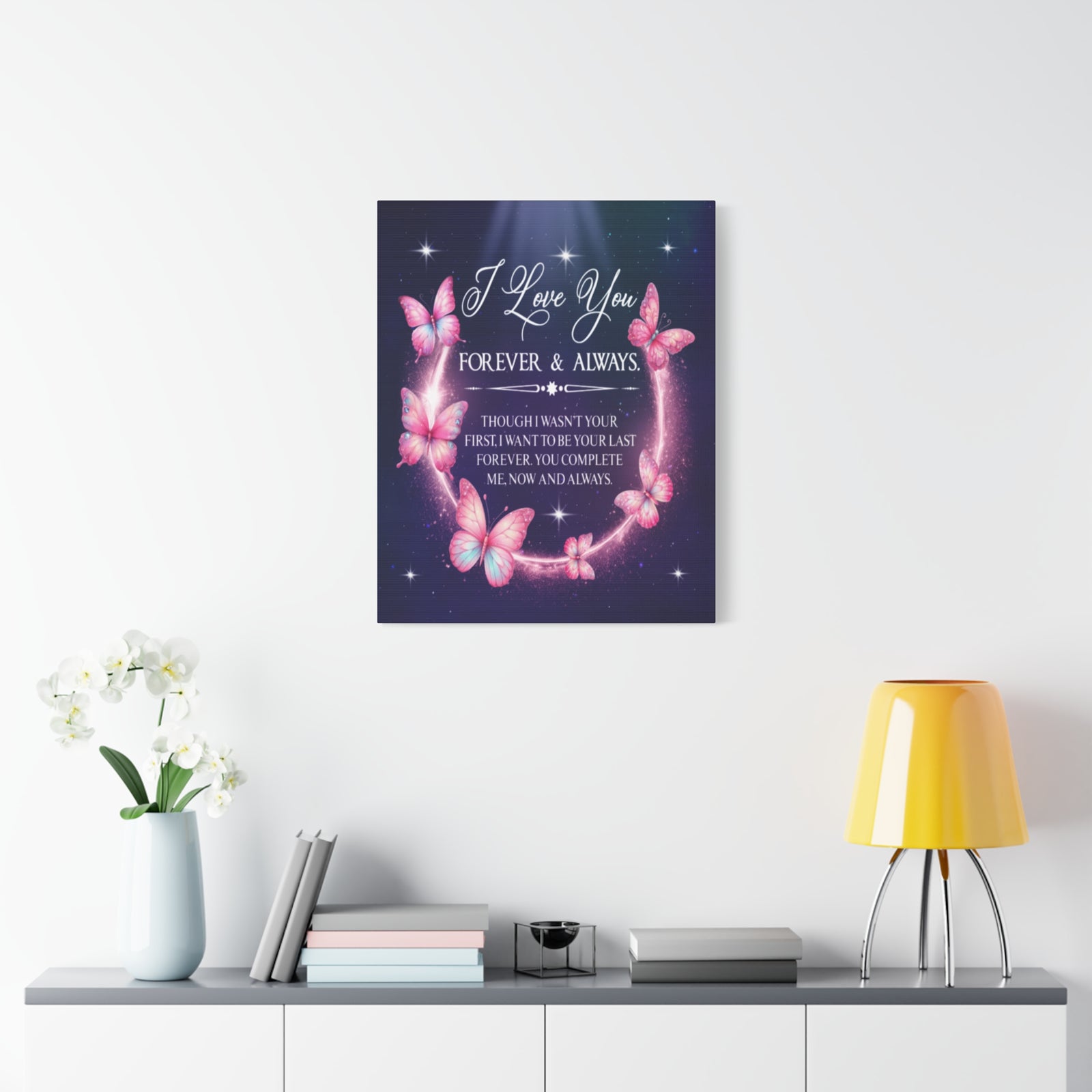 To My Wife Forever & Always Butterfly Canvas Wall Art – Romantic Gift for Eternal Love-Express Your Love Gifts