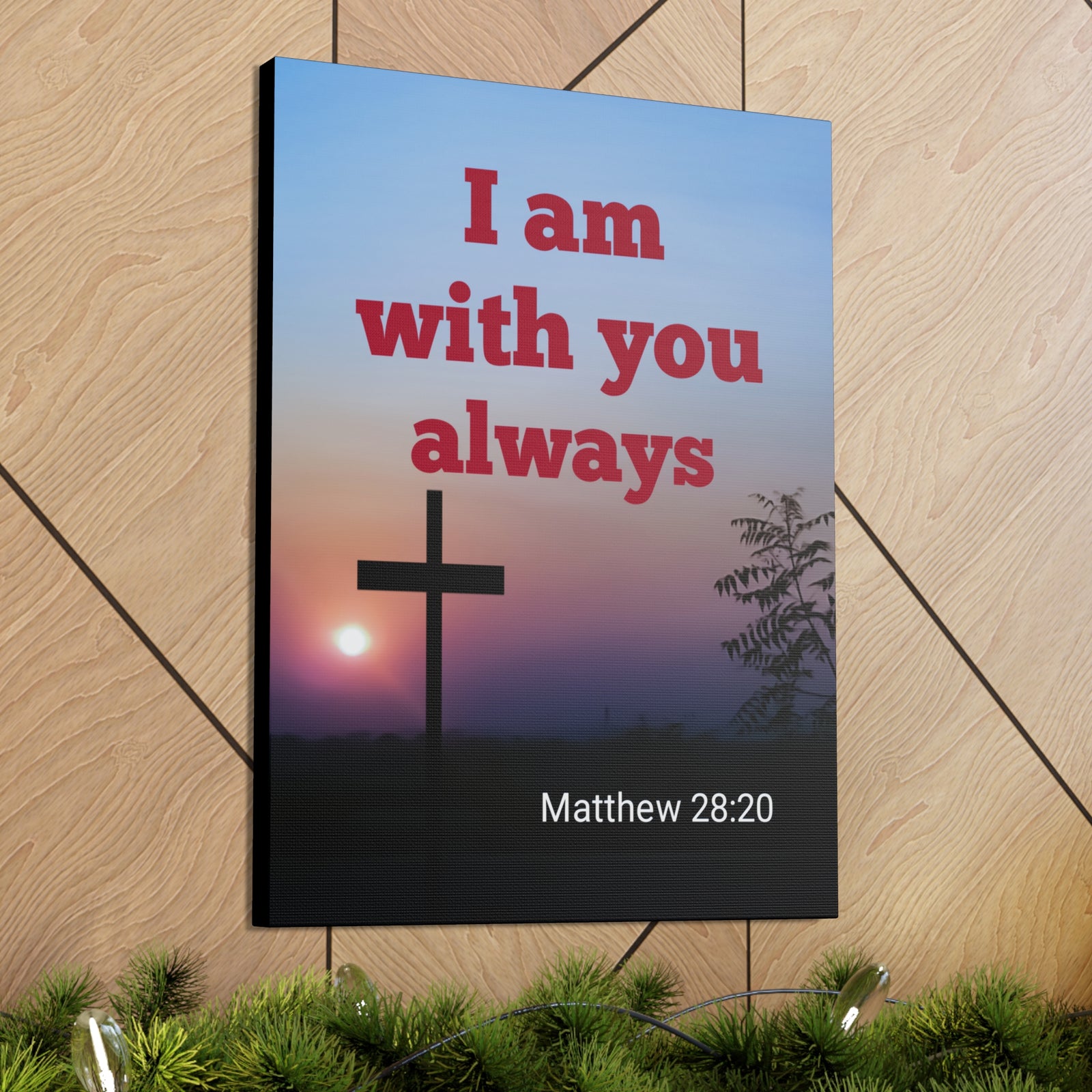 Scripture Walls With You Always Mathew 28:20 Bible Verse Canvas Christian Wall Art Ready to Hang-Express Your Love Gifts