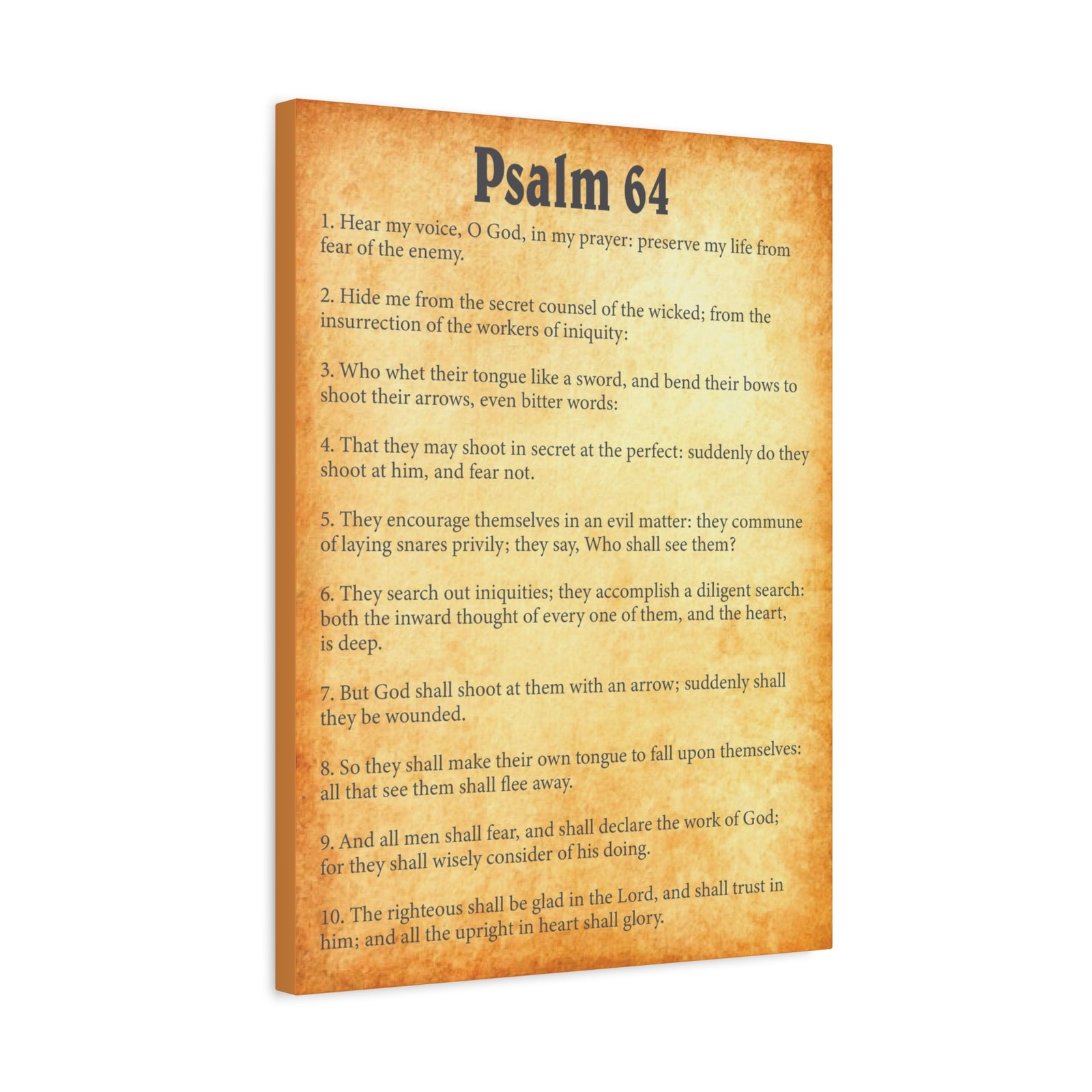 Scripture Walls Psalm 64 Gold Bible Chapter Canvas Christian Wall Art Ready to Hang-Express Your Love Gifts