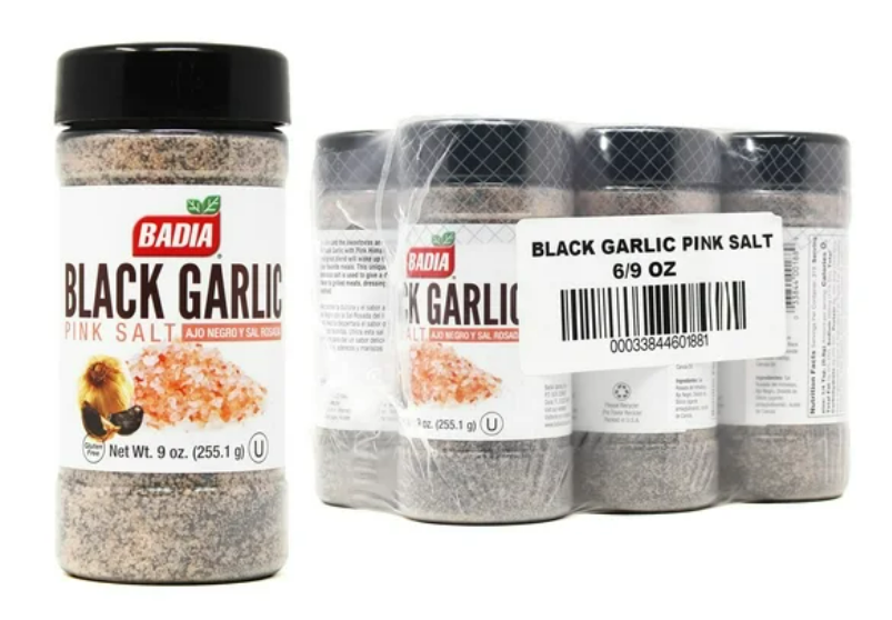 Badia Black Garlic Pink Salt, 9 oz (Pack of 6) Gluten-Free, Kosher, Gourmet Himalayan Seasoning-Express Your Love Gifts