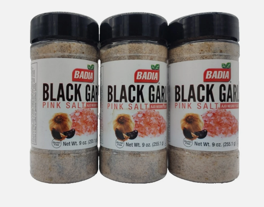 Badia Black Garlic Pink Salt, 9 oz (Pack of 6) Gluten-Free, Kosher, Gourmet Himalayan Seasoning-Express Your Love Gifts