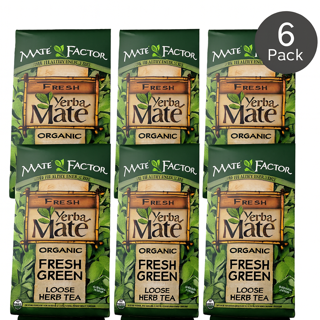 Mate Factor Organic Fresh Green Yerba Mate Loose-Leaf Tea 12 oz Bags 6-Pack-Express Your Love Gifts
