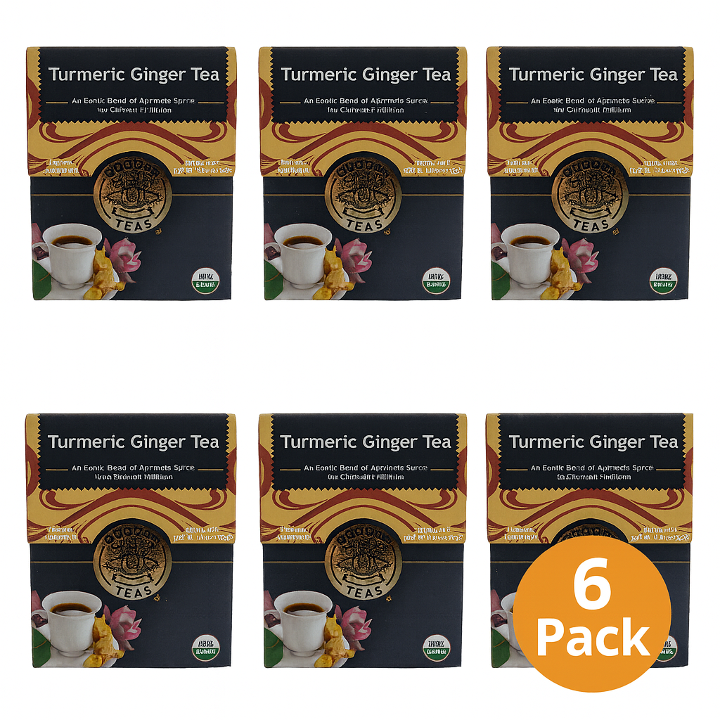 Buddha Teas Organic Turmeric Ginger Tea, USDA Organic, Kosher, 18 Bleach-Free Tea Bags (Pack of 6)-Express Your Love Gifts