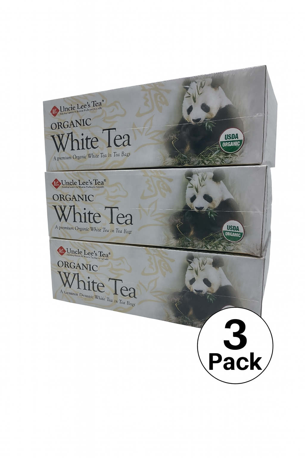 Uncle Lee’s Tea Organic White Tea, Low Caffeine, Antioxidant-Rich, 100 Tea Bags (Pack of 3 )-Express Your Love Gifts