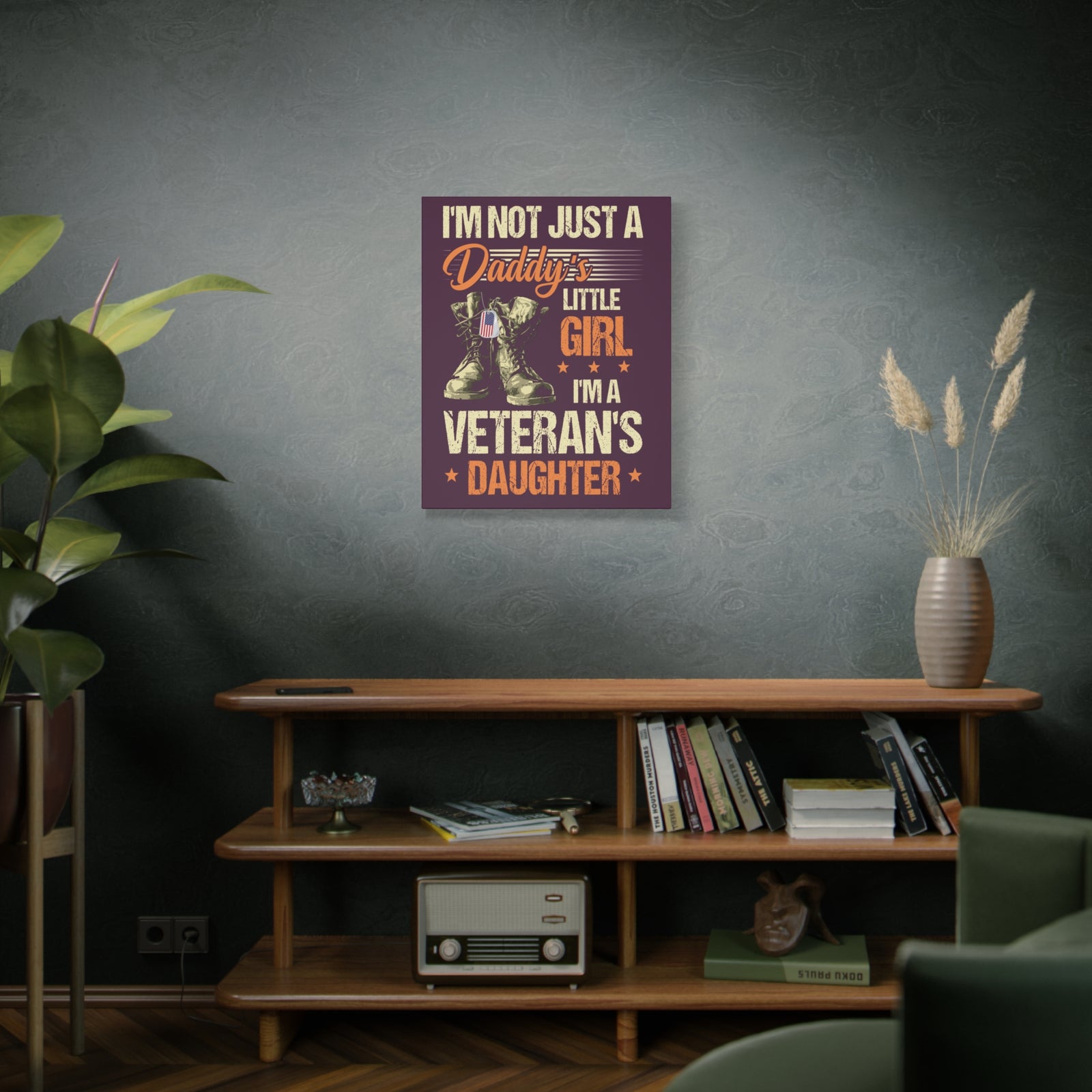 Veteran's Daughter Canvas Art - Proud Military Family Decor-Express Your Love Gifts
