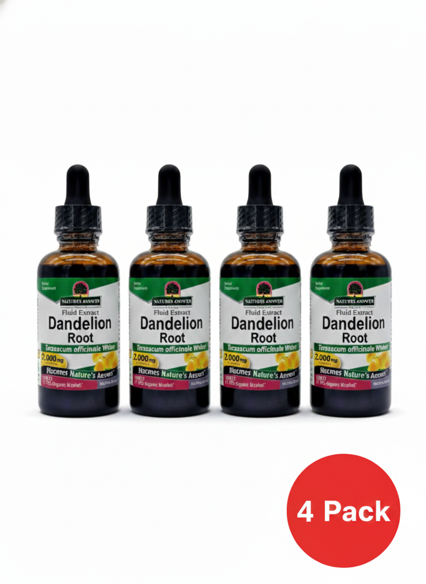 Nature’s Answer Dandelion Root Extract 2000mg Detox Support – 4 Pack – 2 oz Each – EXP 11/2027-Express Your Love Gifts