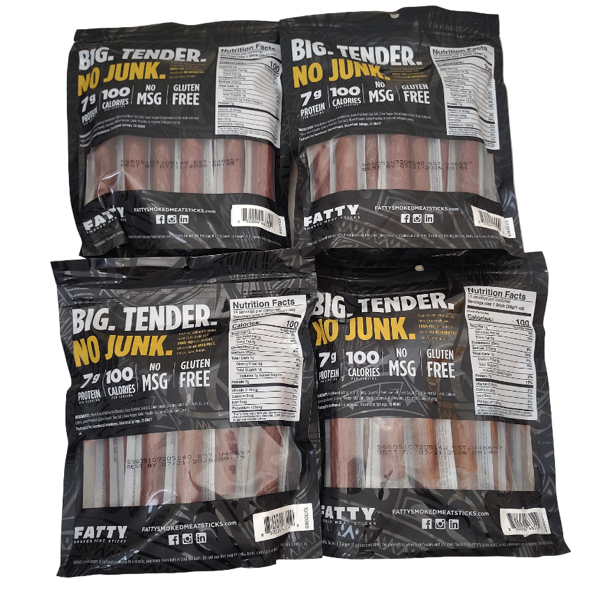 4-Pack Fatty Original Minis Smoked Meat Sticks - 14-Stick Bags-Express Your Love Gifts