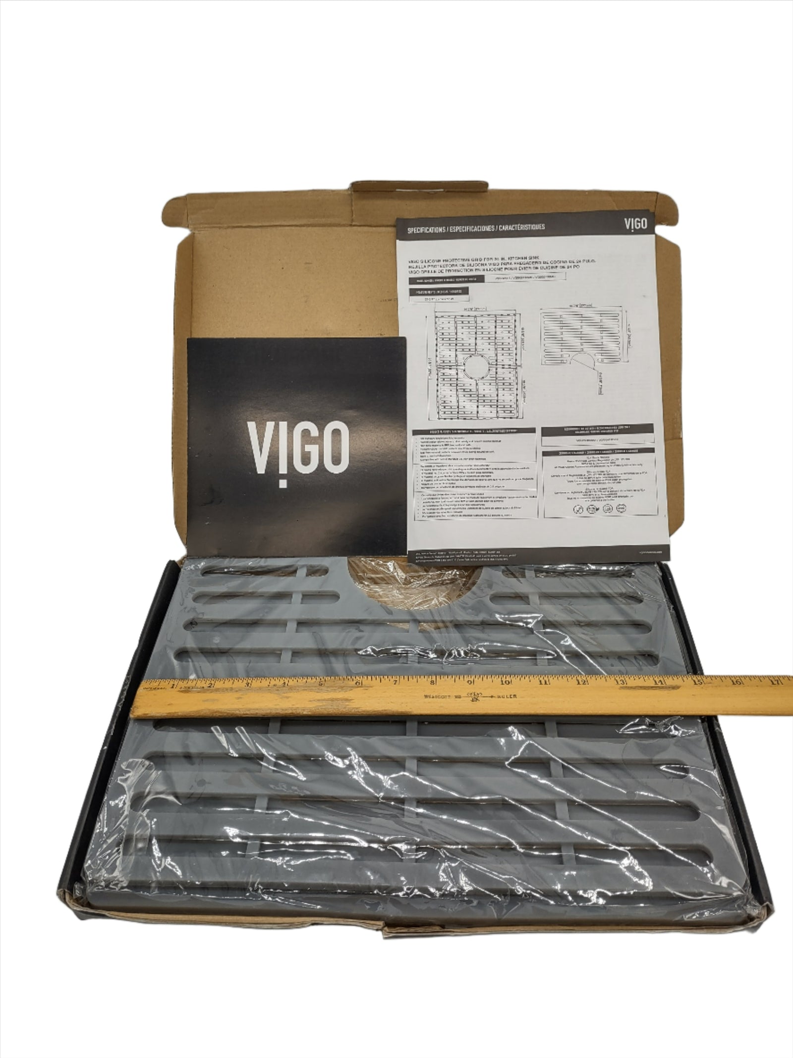 VIGO Silicone Protective Single Basin Kitchen Sink Grid for 24-Inch Sinks Open Box-Express Your Love Gifts