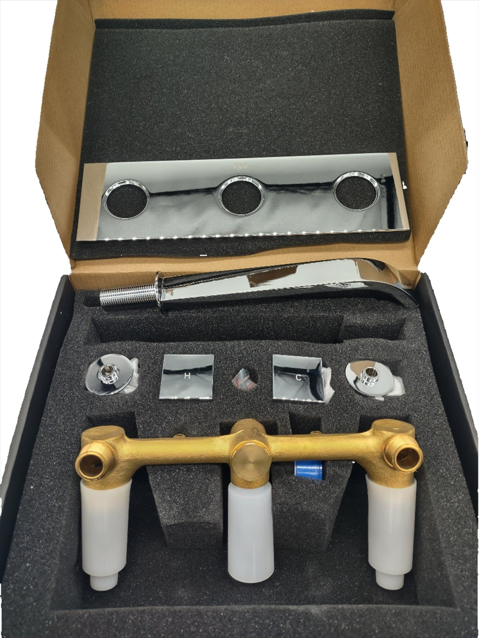 VIGO Titus VG05002CH Single Handle Bathroom Faucet in Chrome Wall Mount Faucet Open Box-Express Your Love Gifts