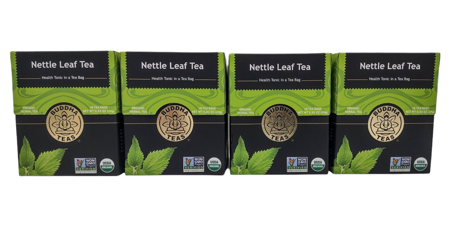 Buddha Teas Organic Nettle Leaf Tea – Caffeine-Free, Kosher, GMO-Free, 18 Bleach-Free Tea Bags (4 Pack)-Express Your Love Gifts