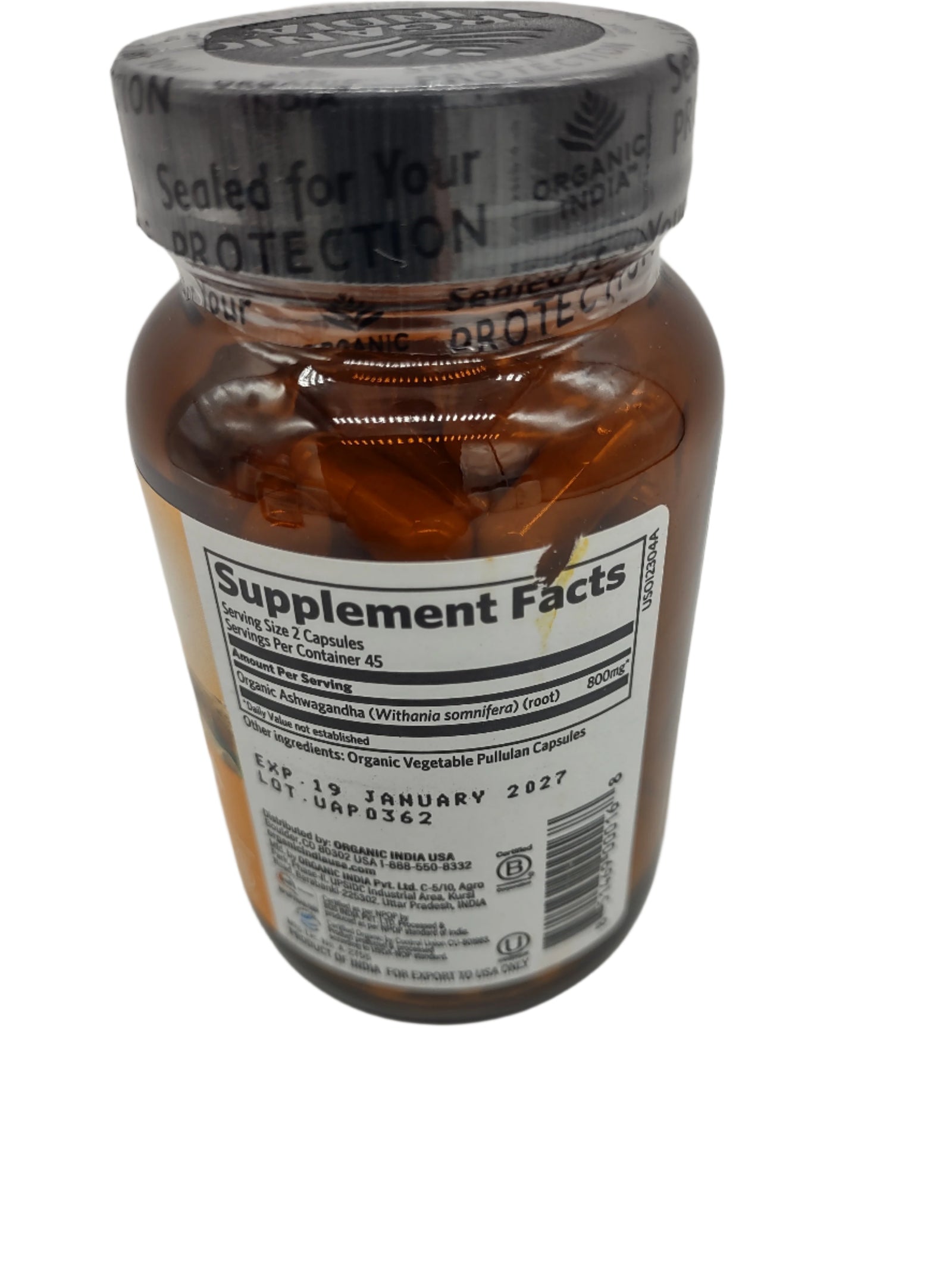 Organic India Ashwagandha Capsules, 90ct Stress, Energy & Sleep Support Vegan, Gluten-Free-Express Your Love Gifts