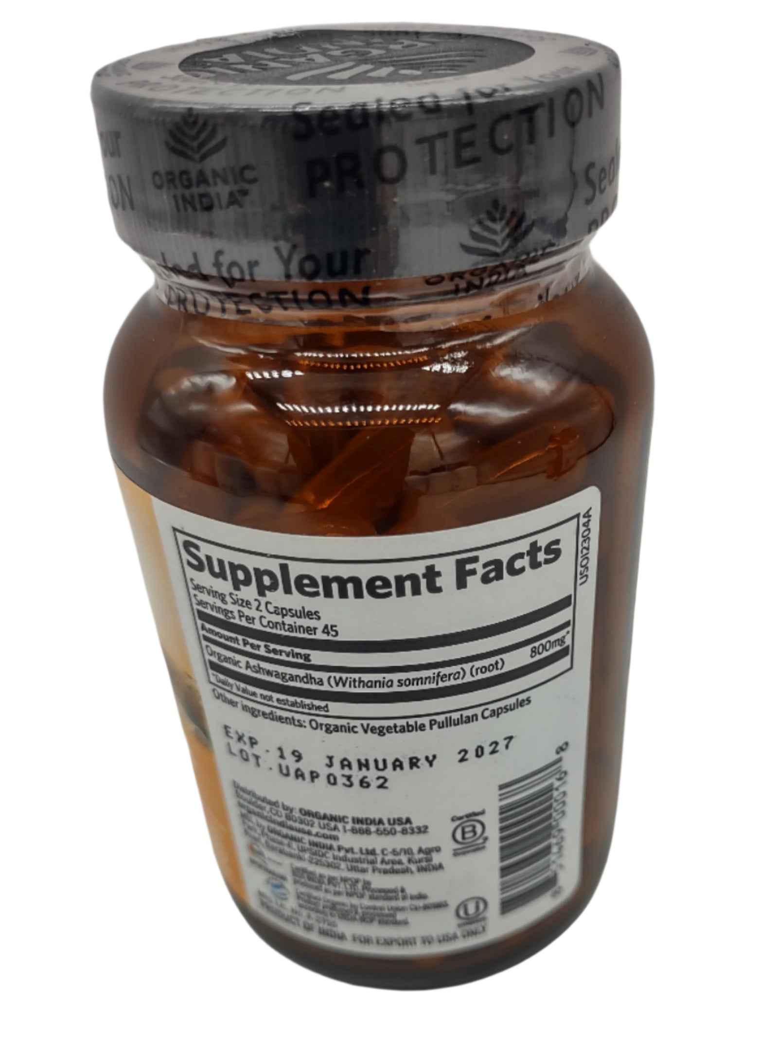 Organic India Ashwagandha Capsules, 90ct Stress, Energy & Sleep Support Vegan, Gluten-Free-Express Your Love Gifts