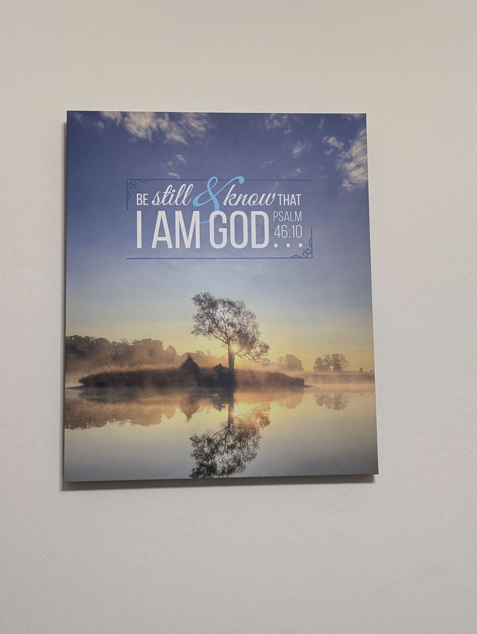Scripture Walls Psalm 46:10 Be Still and Know That I Am God Lake Christian Wall Art Bible Verse Print Ready to Hang Unframed-Express Your Love Gifts