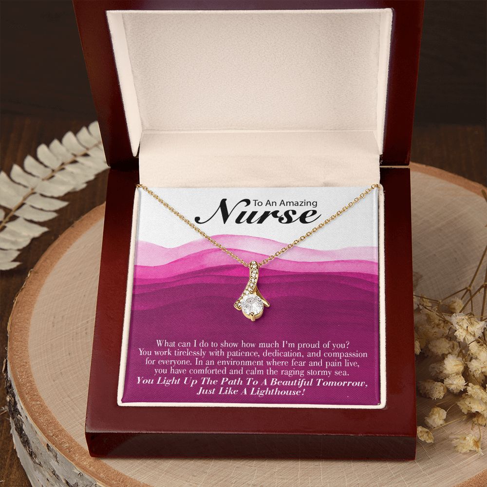 Inspirational Message for Nurse Alluring Ribbon Necklace-Express Your Love Gifts