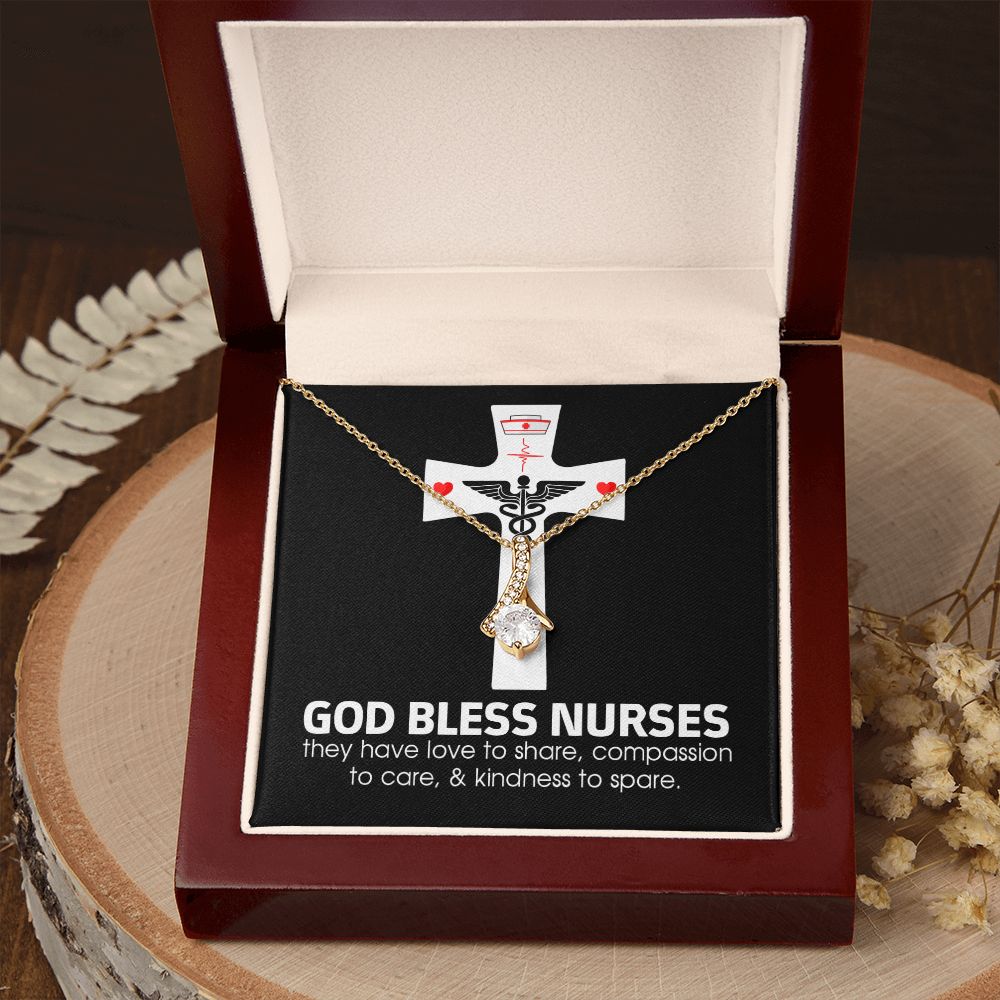 God Bless Nurses Alluring Ribbon Necklace-Express Your Love Gifts
