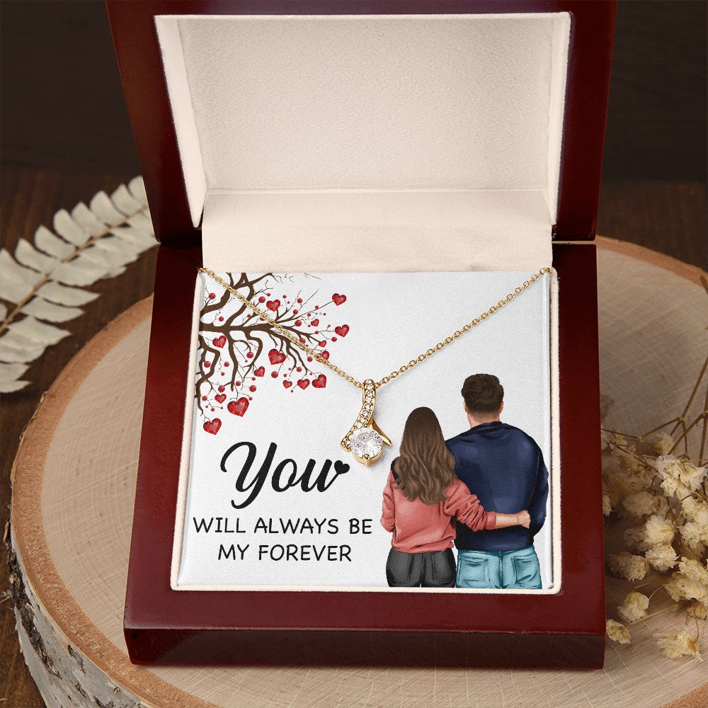You WIll Always Be My Forever Alluring Ribbon Necklace-Express Your Love Gifts