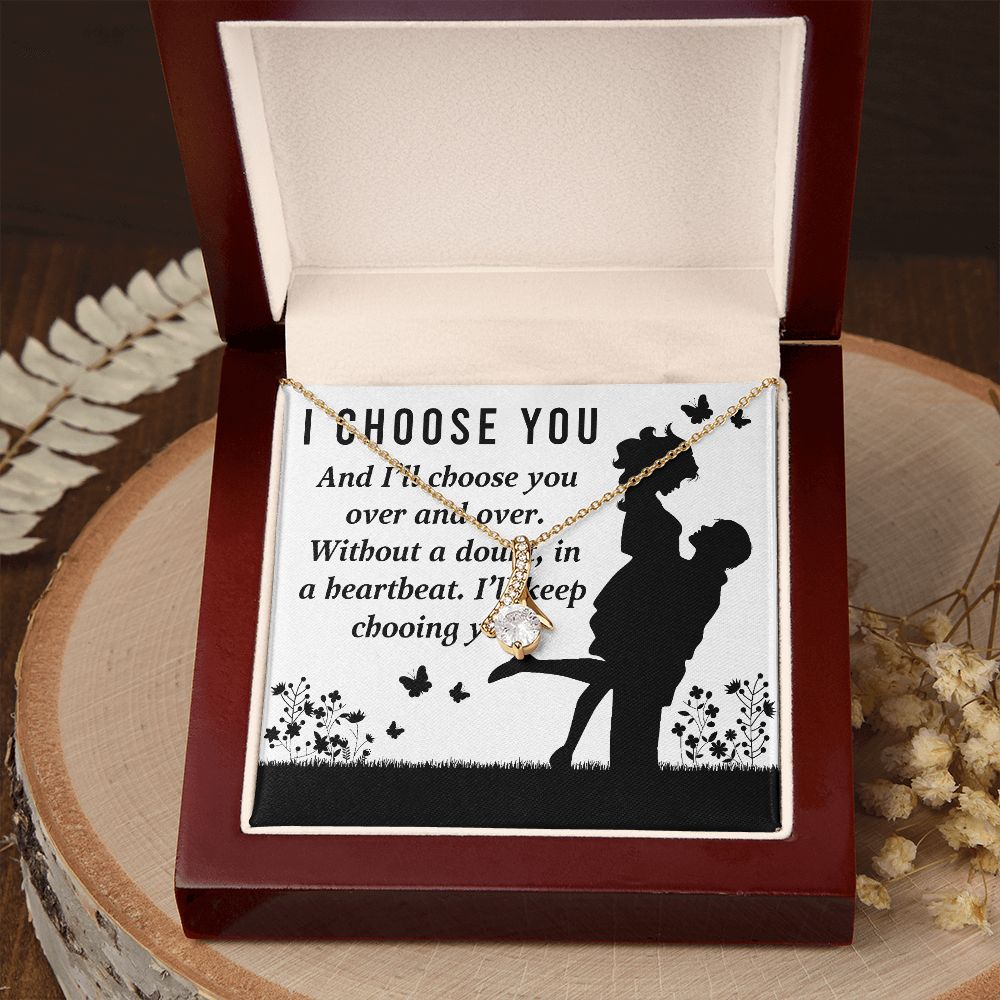 I Choose You Alluring Ribbon Necklace-Express Your Love Gifts