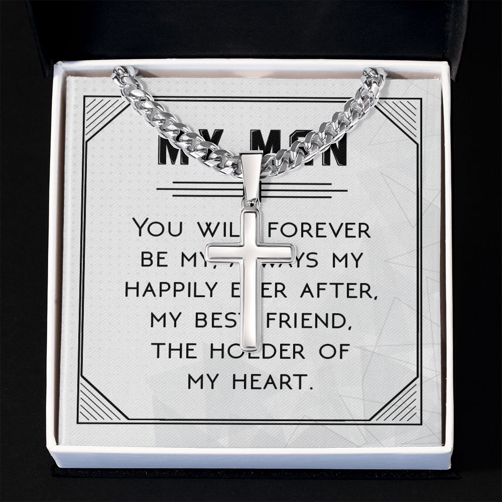 You Will Forever Be My Always Artisan Cross Cuban Chain Link-Express Your Love Gifts
