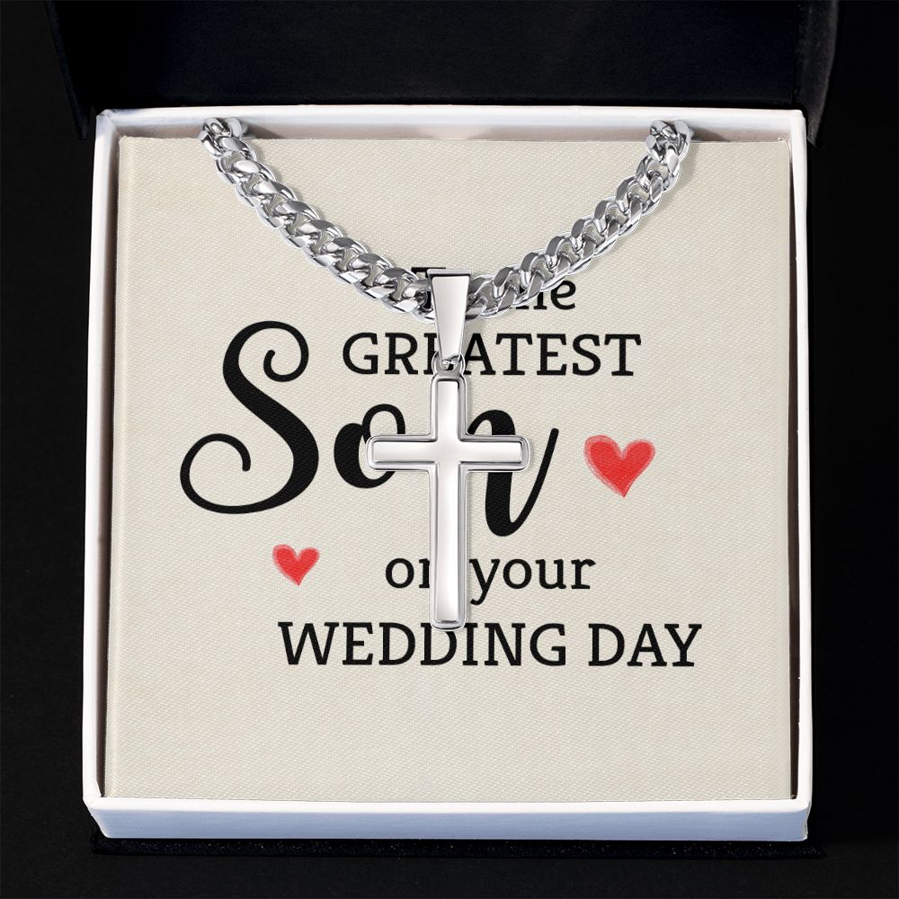 To My Son To the Greatest Son Artisan Cross Cuban Chain Link-Express Your Love Gifts