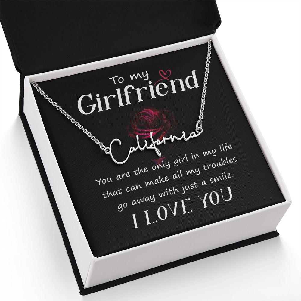 To My Girlfriend You Are The Signature Name Necklace-Express Your Love Gifts