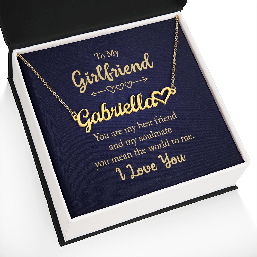 To My Girlfriend You Are My Best Friend Name Necklace With Heart-Express Your Love Gifts