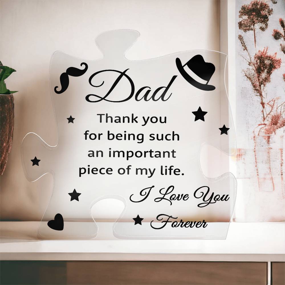 To My Father Thank you Printed Acrylic Puzzle Plaque-Express Your Love Gifts