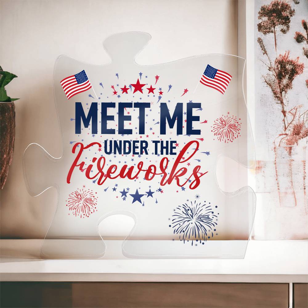 Meet Me 4th of July Printed Acrylic Puzzle Plaque-Express Your Love Gifts