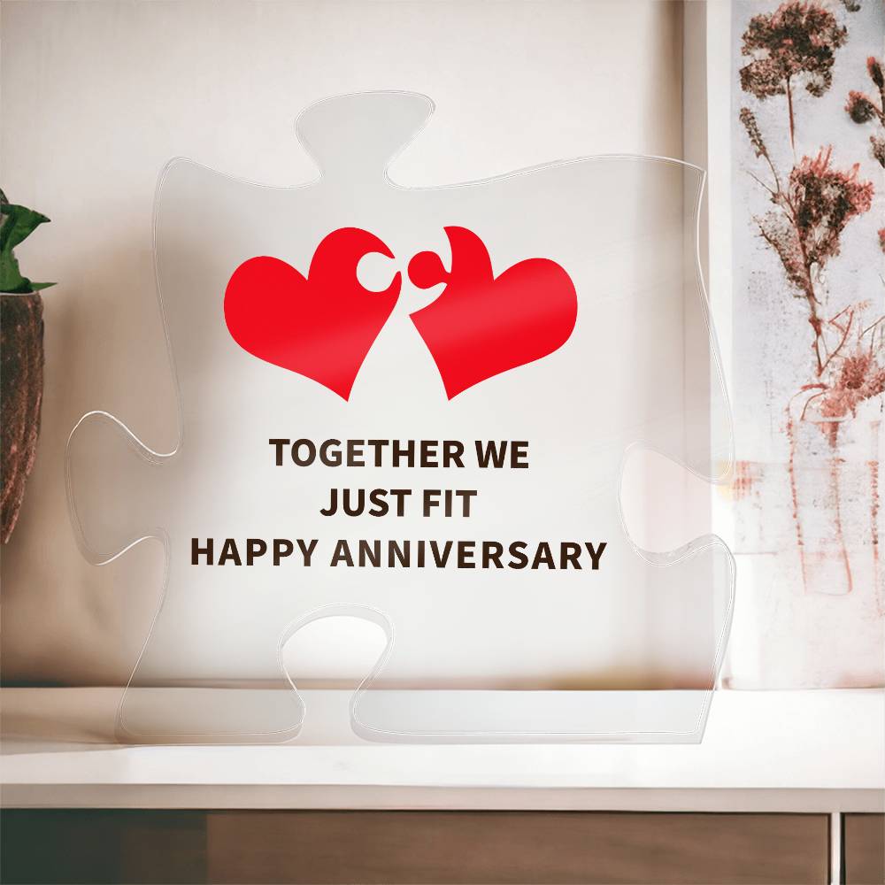 Together We Fit Printed Acrylic Puzzle Plaque-Express Your Love Gifts