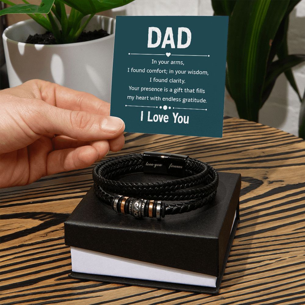 To My Dad In Your Arms Love You Forever Bracelet-Express Your Love Gifts