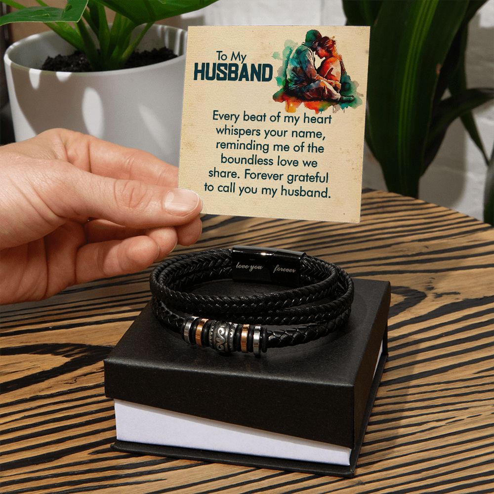 To My Husband Every Beat Love You Forever Bracelet-Express Your Love Gifts