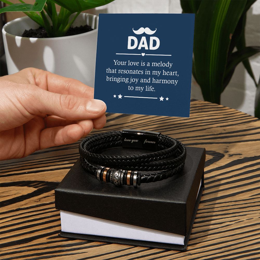 To My Dad Your Love is a Melody Love You Forever Bracelet-Express Your Love Gifts