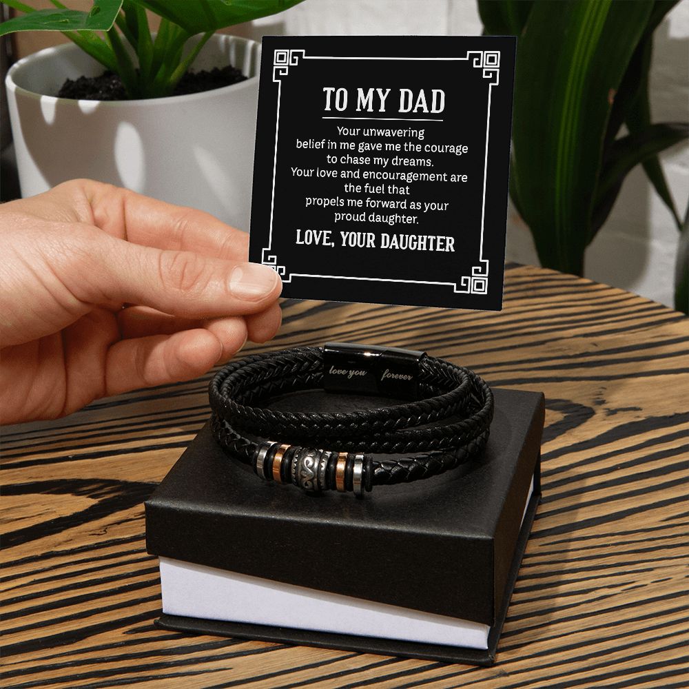 To My Dad Your Unwavering Belief Love You Forever Bracelet-Express Your Love Gifts