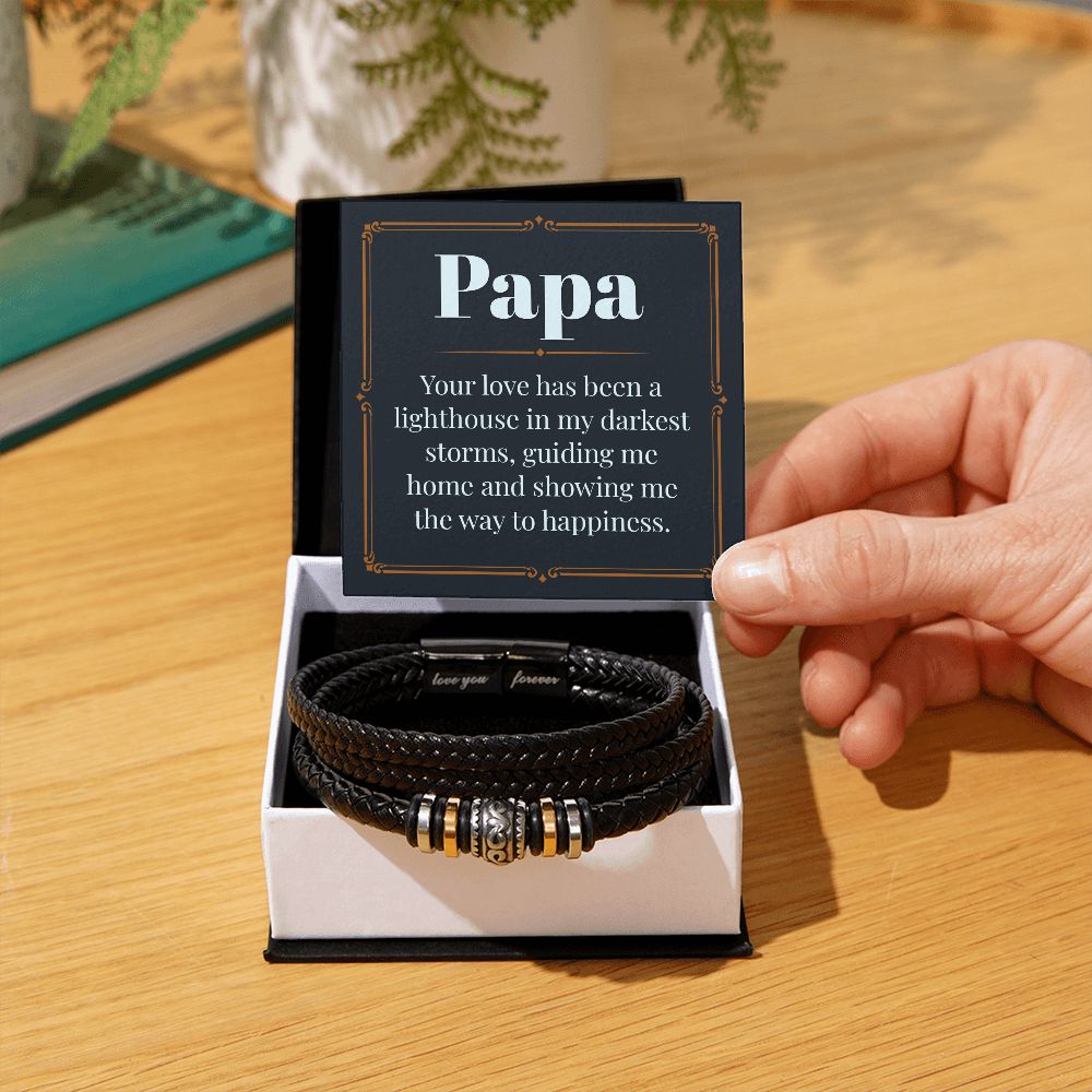 To My Dad Papa Your Love Love You Forever Bracelet-Express Your Love Gifts