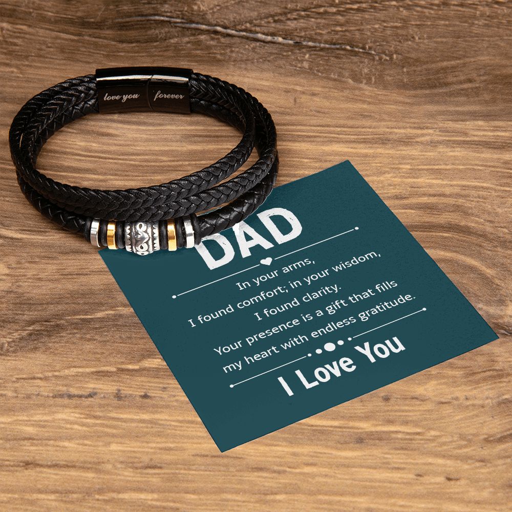 To My Dad In Your Arms Love You Forever Bracelet-Express Your Love Gifts