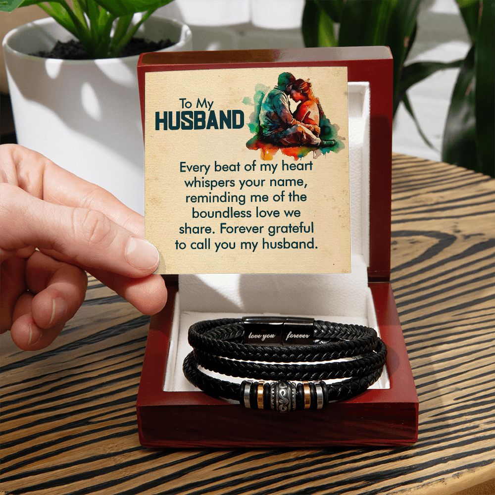 To My Husband Every Beat Love You Forever Bracelet-Express Your Love Gifts