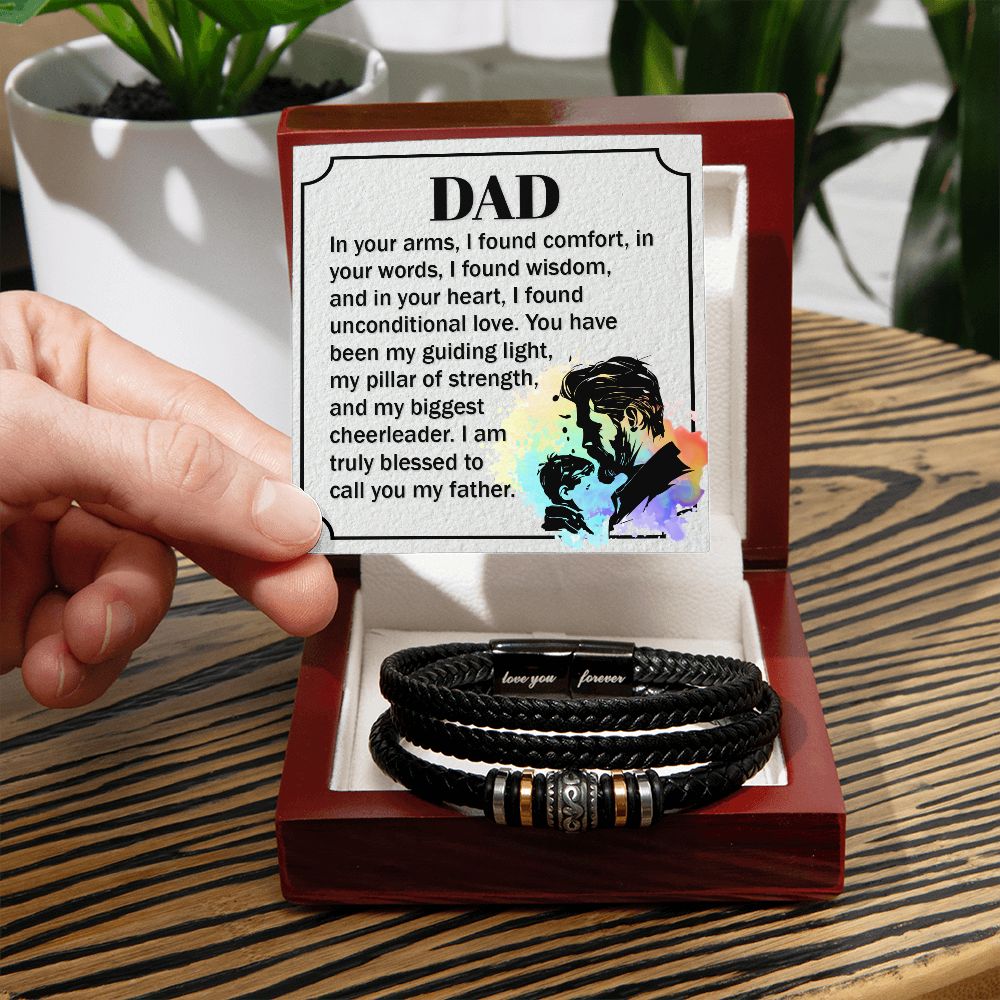 To My Dad Dear Dad Love You Forever Bracelet-Express Your Love Gifts