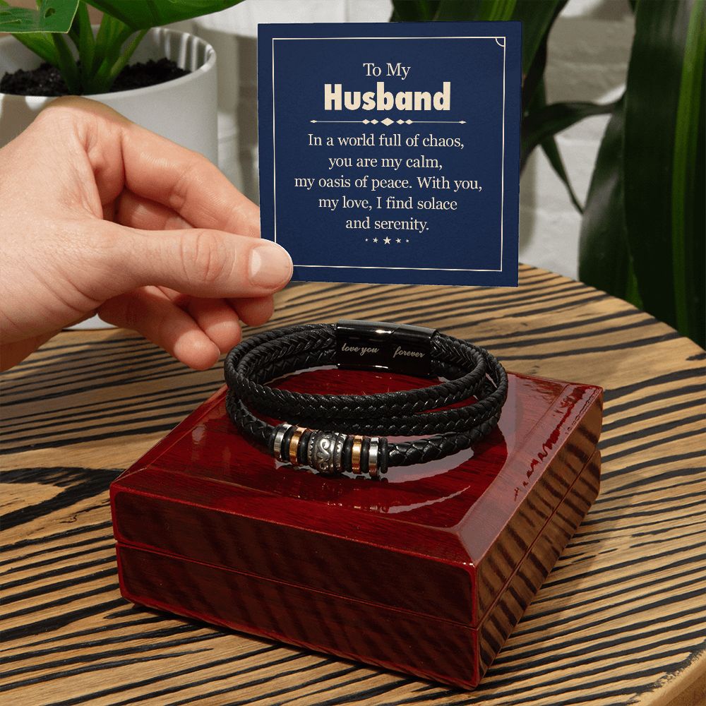 To My husband In a World Full of Chaos Love You Forever Bracelet-Express Your Love Gifts