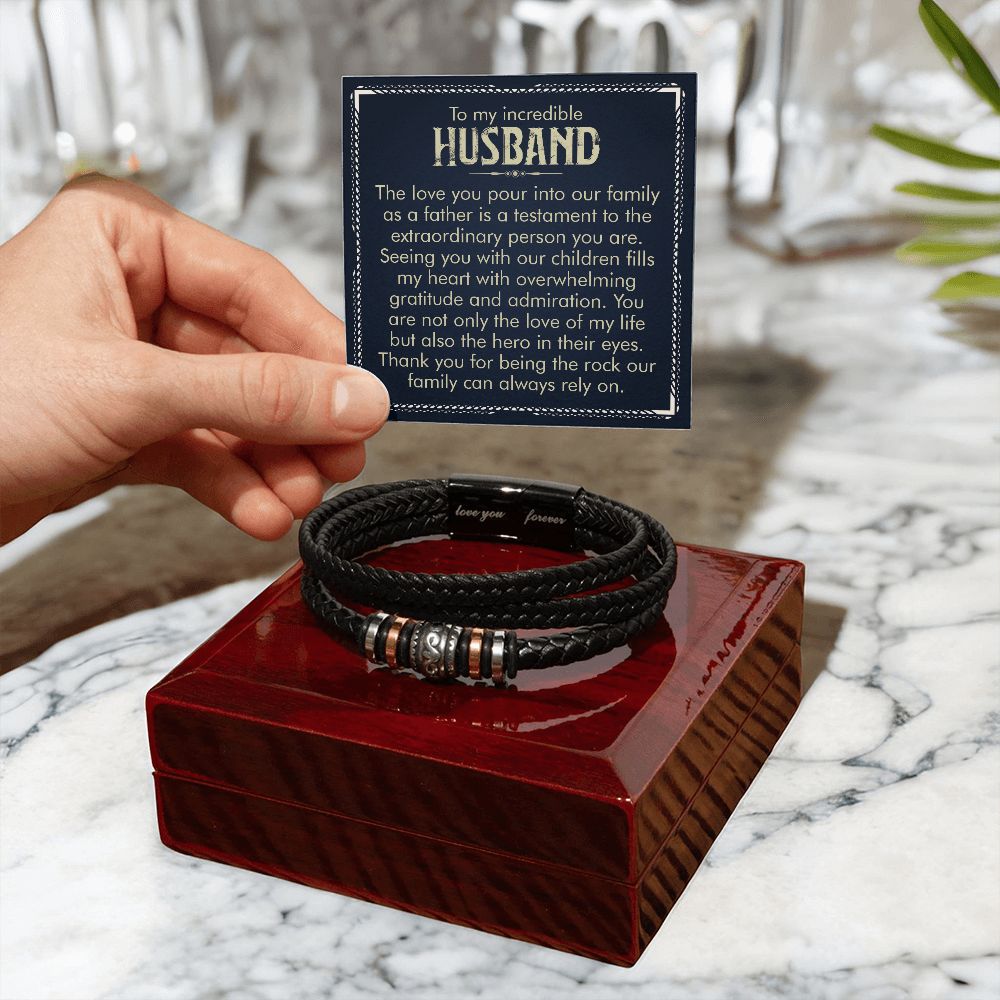 To My Husband Incredible Husband Love You Forever Bracelet-Express Your Love Gifts