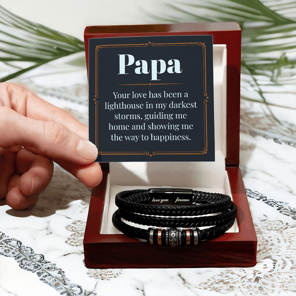 To My Dad Papa Your Love Love You Forever Bracelet-Express Your Love Gifts
