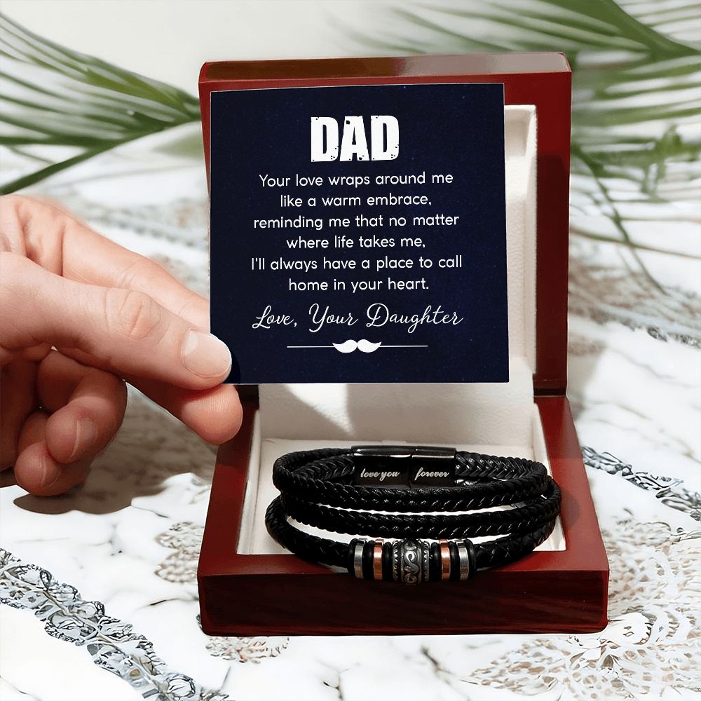 To My Dad Your Love Wraps Around From Daughter Love You Forever Bracelet-Express Your Love Gifts