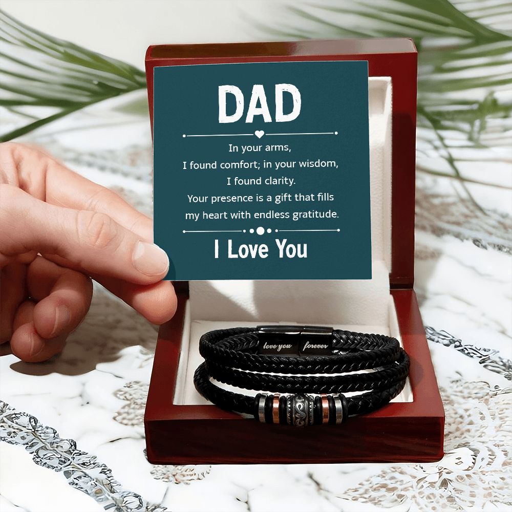 To My Dad In Your Arms Love You Forever Bracelet-Express Your Love Gifts